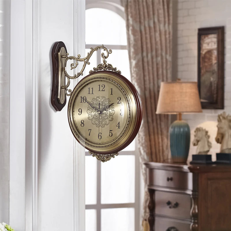 Nordic 3D Double-Face Silent Wall Clock – 42cm Metal Decor Wall Clock Axl