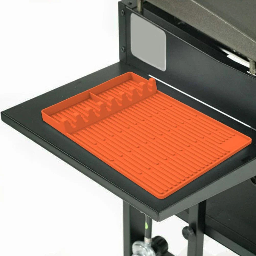 Silicone Grill Mat – Food Grade BBQ Drip Pad & Spatula Rest Silicone Grill Mat Axl