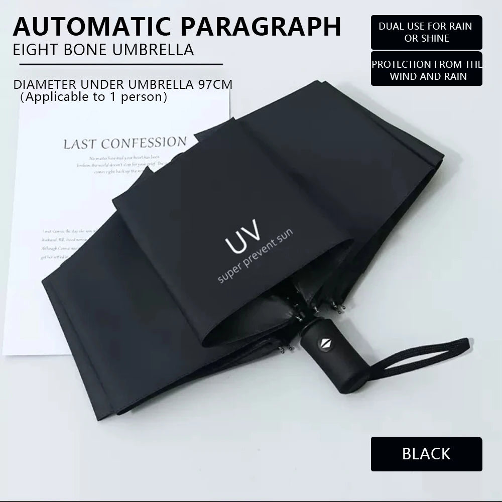 Automatic Folding UV Parasol Umbrella – Compact & Portable Folding Umbrella Axl black