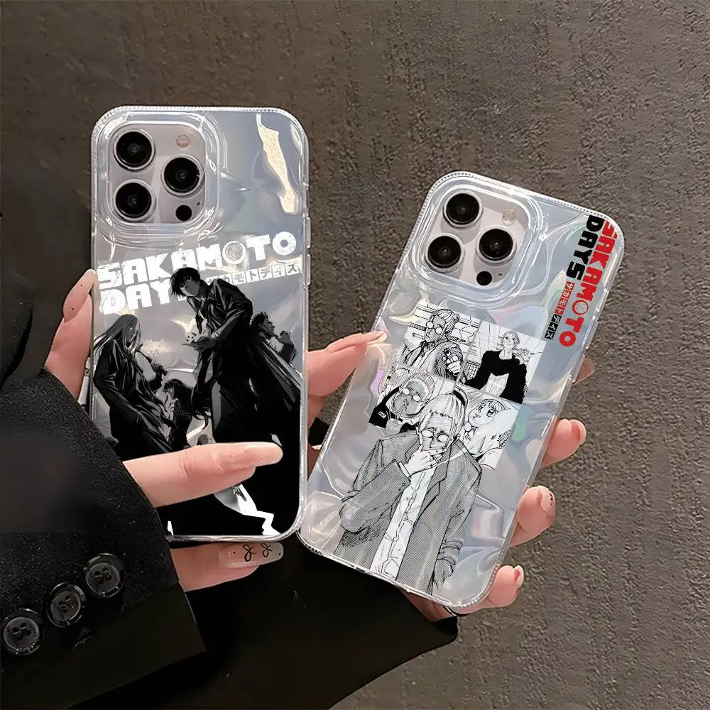 Sakamoto Days Anime iPhone Case 13 14 15 16 Glossy Cover Anime Phone Case Axl