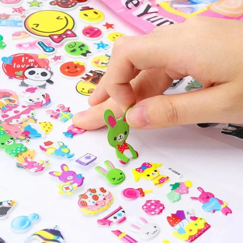 10 Sheets 3D Puffy Cartoon Stickers – Kids DIY Scrapbooking Kids Craft Stickers Axl