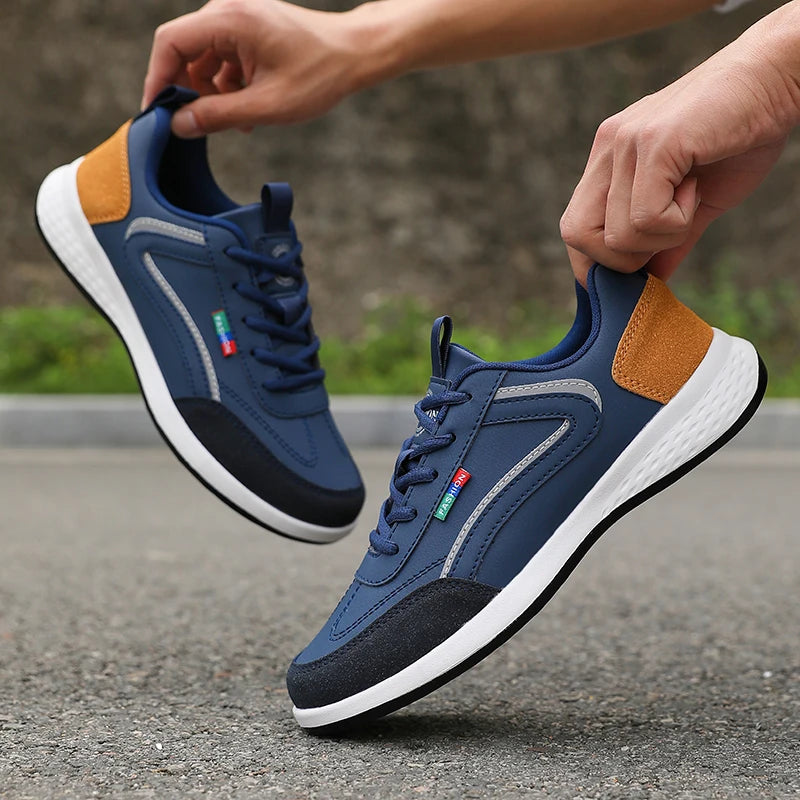 ZULIWAGN Men's PU Leather Breathable Casual Sneakers Men's Casual Sneakers Axl