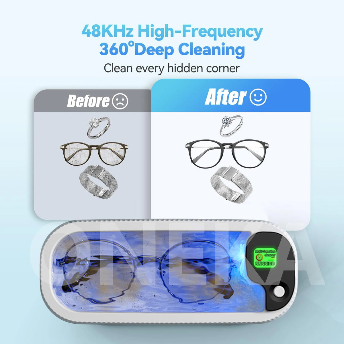 Ultrasonic Jewelry Cleaner – 360° Deep Clean for Rings & Glasses Ultrasonic Jewelry Cleaner Axl