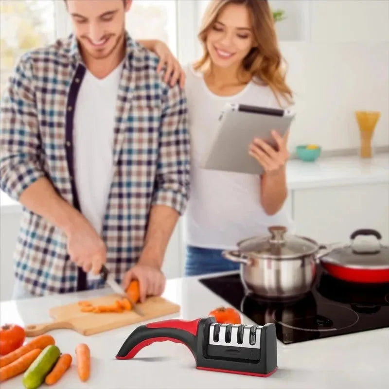 3-Slot Kitchen Knife Sharpener with Ergonomic Handle Knife Sharpener Axl