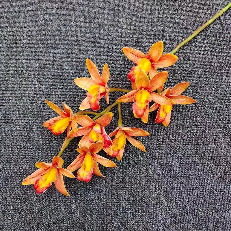 Artificial 9-Head Orchid Flower Branch | Real Touch Latex 77cm Artificial Flower Branch Axl 9TDYL-10 77cm