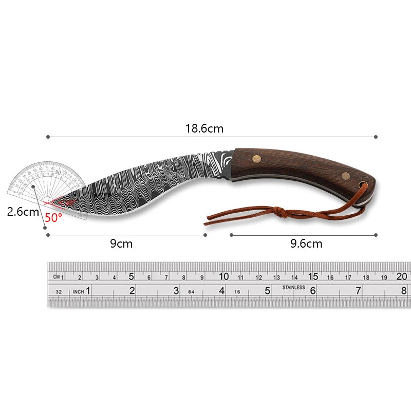 Damascus Stainless Steel Boning & Cleaver Knife + Sheath Kitchen Knife Axl