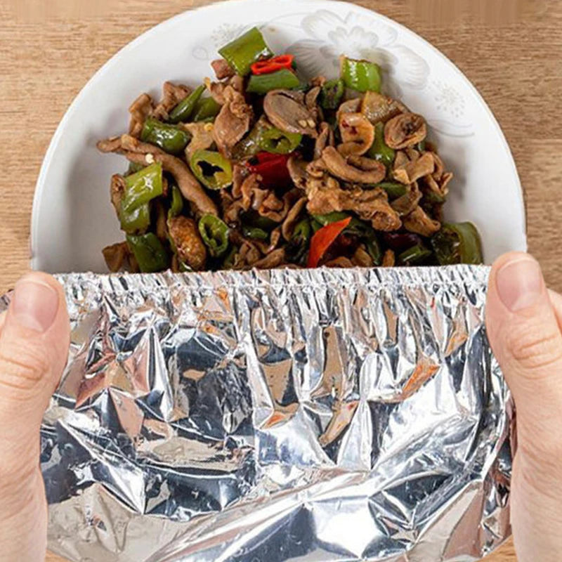 Reusable Aluminum Foil Insulation Cover for Lunch Box | 10/50 Pcs Food Insulation Cover Axl