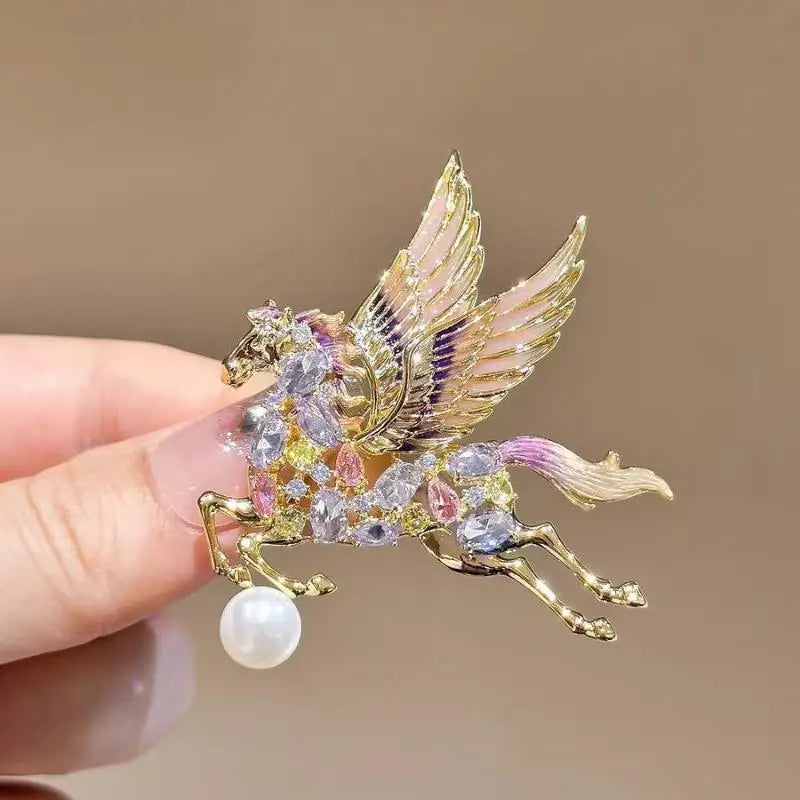 Crystal Pegasus Wing Horse Brooch – Luxury Fashion Pin for Women Fashion Brooch Pin Axl Default Title