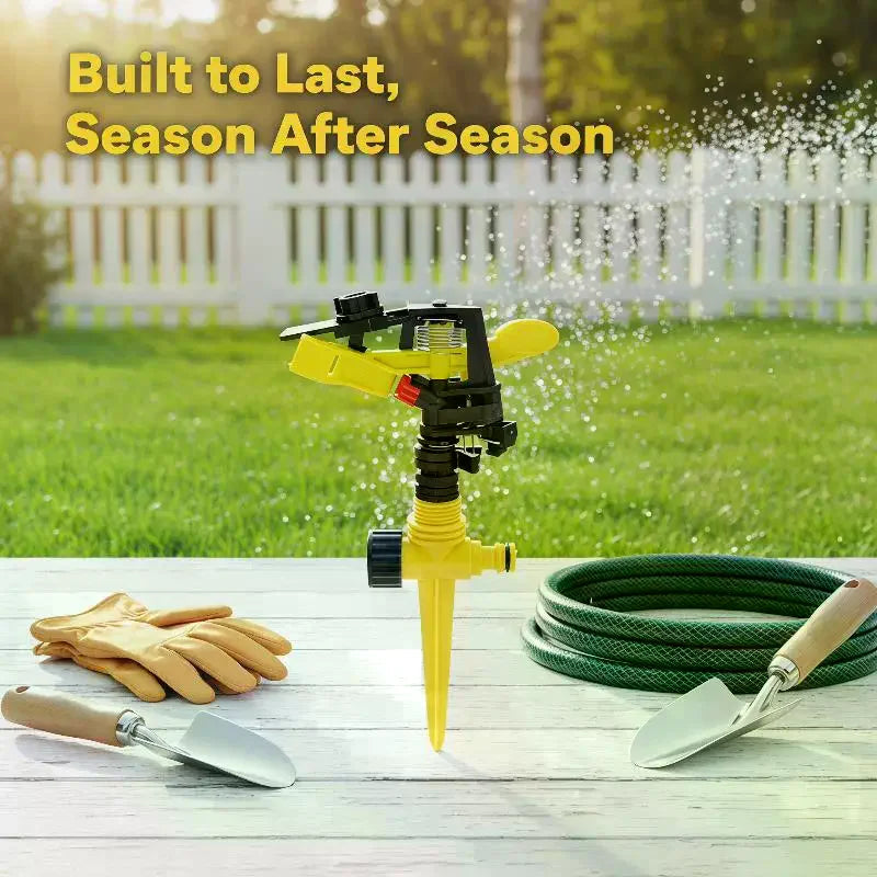 360° Rotating Garden Sprinkler – Adjustable Spike Lawn Irrigator Garden Sprinkler Axl