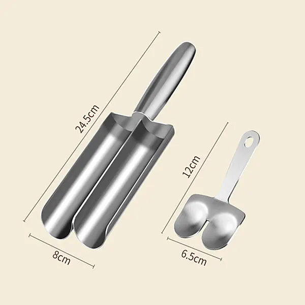 Stainless Steel Meatball Maker with Cutting Spade | 2/4 Scoop Meatball Maker Tool Axl Two Meatball