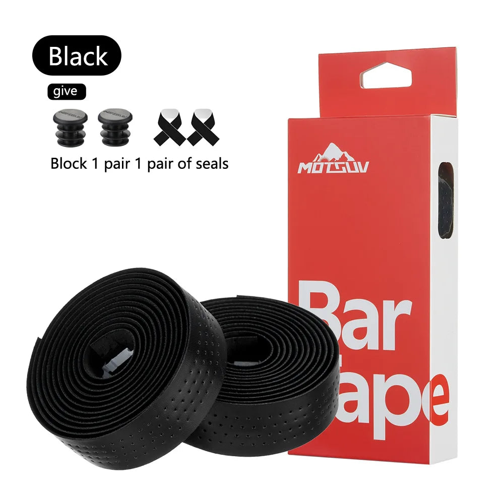 Road Bike Perforated Handlebar Tape – Non-Slip Breathable Wrap Handlebar Tape Axl Black