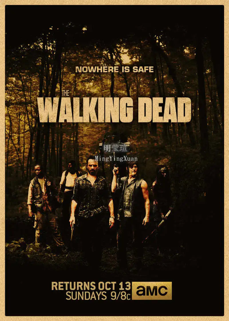 Walking Dead Vintage Kraft Paper Poster | Retro Wall Art Decor