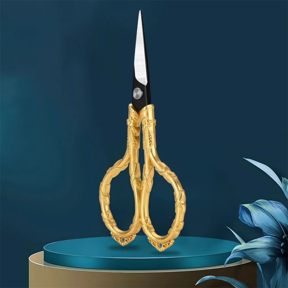 Vintage Mini Embroidery Scissors – Steel Thread & Fabric Cutter Embroidery Scissors Axl Scissors-Golden