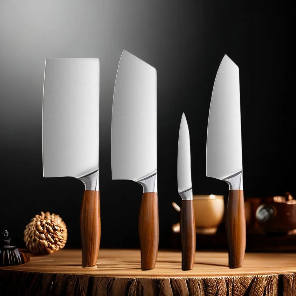 4-Piece Kitchen Knife Set – Chef, Cleaver & Slicing Knives Kitchen Knife Set Axl