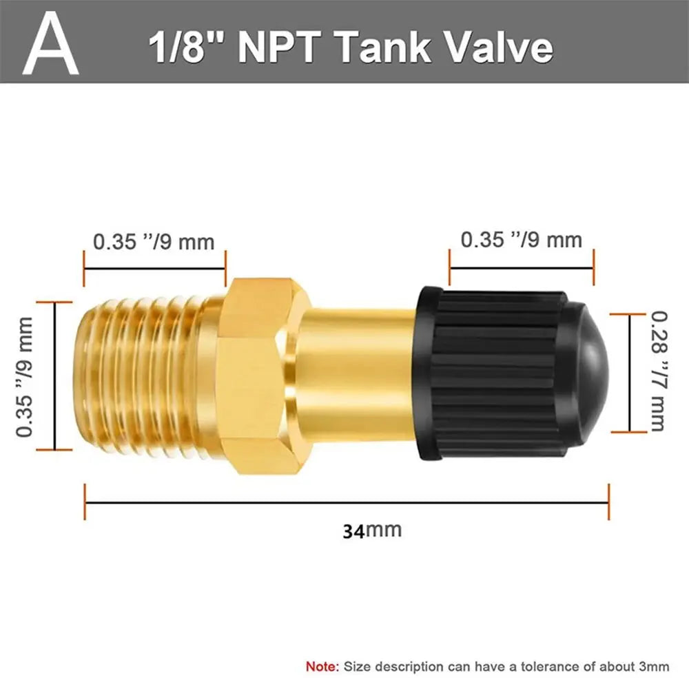 Brass Schrader Fill Valve 1/4 NPT 1/8 NPT M10 | Air Tank Tire Air Tank Fill Valve Axl