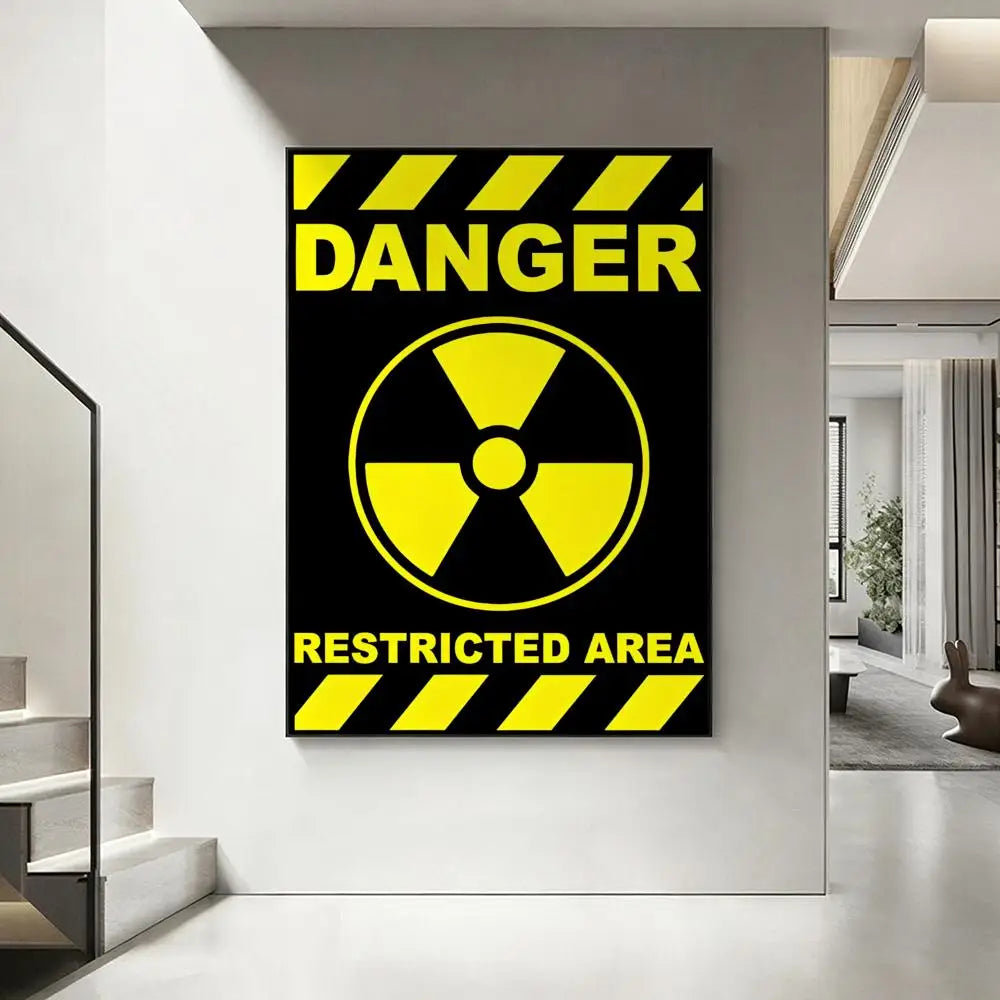 Nuclear Radiation Warning Sign Poster | HD Waterproof Wall Art Wall Art Poster Axl White3 30X40cmNoframe