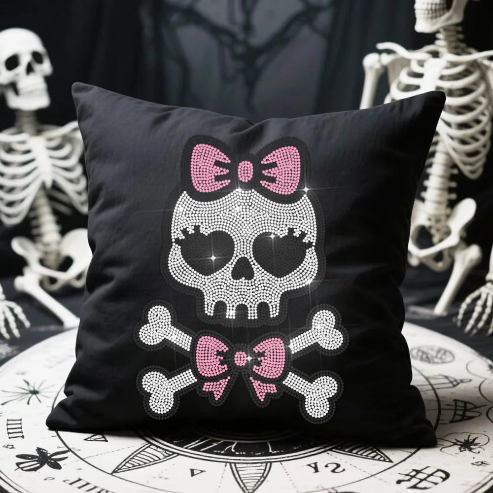 Glass Rhinestone Iron-On Skull Patch | 29.7x21cm Appliqué Iron-On Rhinestone Patch Axl