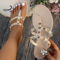 Women's Flat Rivet Sandals – Summer Beach Slip-On Shoes Flat Rivet Sandals Axl Skin 36