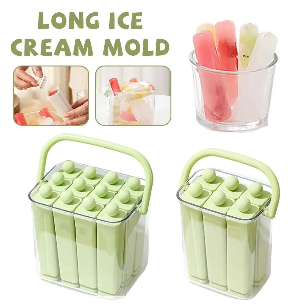 Long Silicone Ice Cube Mold with Storage Box & Handle Silicone Ice Cube Mold Axl