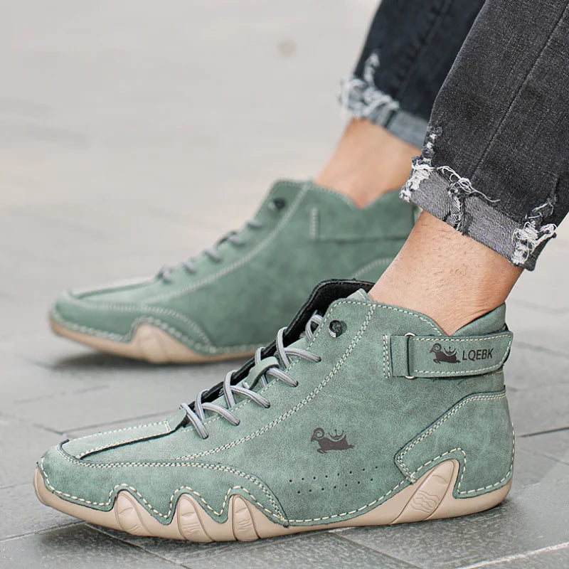 AZGB Unisex Leather Casual Sneakers – Cushioned Walking Shoes Casual Leather Sneakers Axl