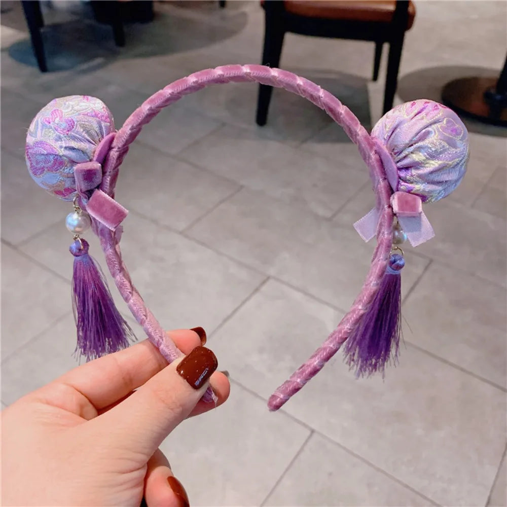 Girls Flower Braid Wig Headband – Chinese Style Hair Accessory Fashion Headband Axl Style 22