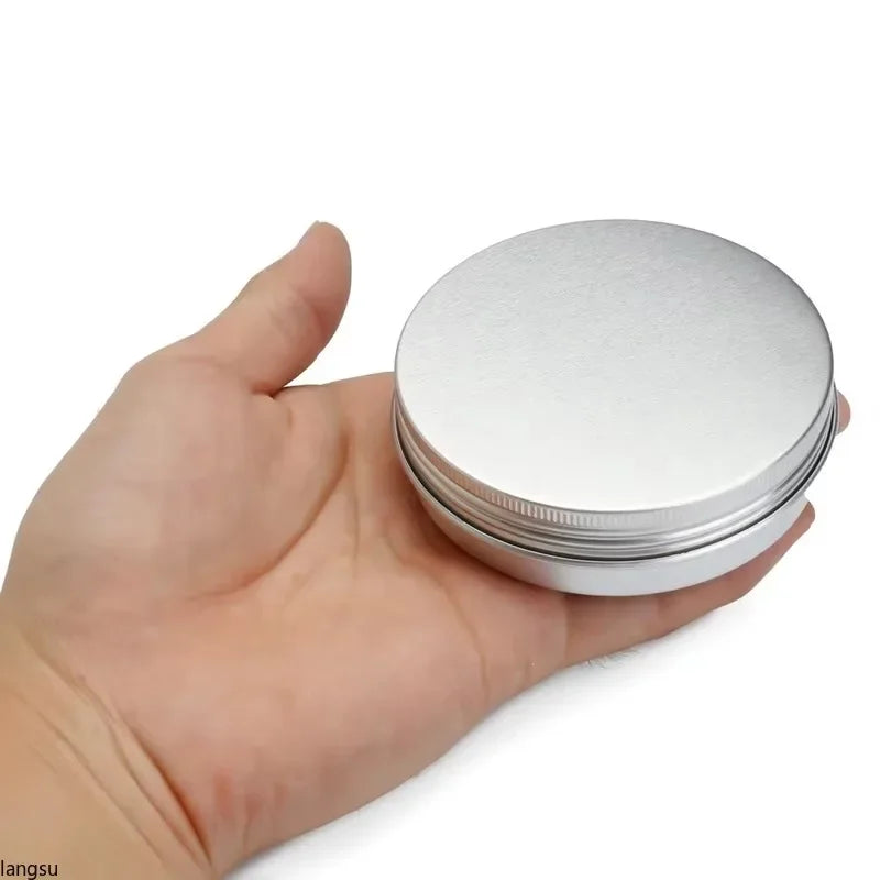 10-Pack Round Aluminum Tin Cans 100g Screw Lid Storage Jars Tin Storage Containers Axl
