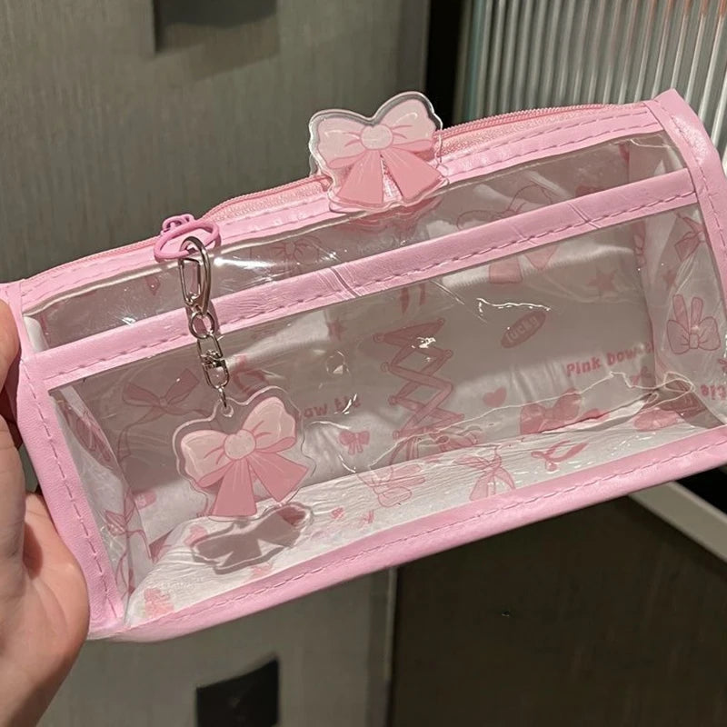 Cartoon Translucent Pencil Case – Multi-Layer Large Capacity Pencil Case Axl