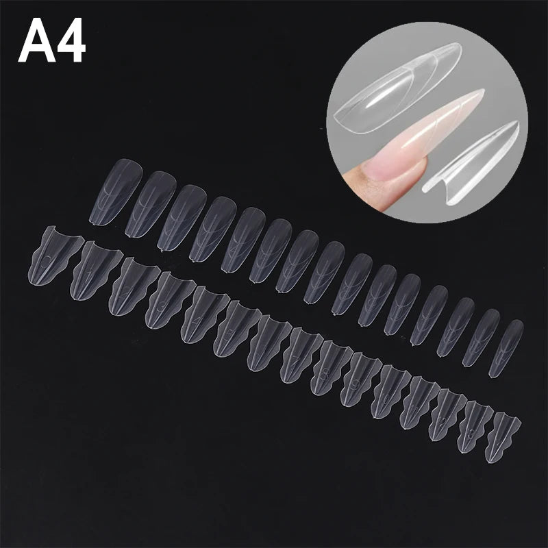 60Pcs Sandwich Nail Dual Forms – Quick Extension Molds Nail Extension Forms Axl A4