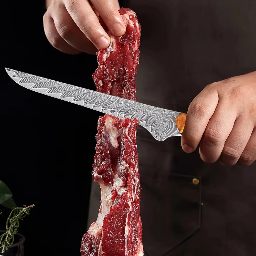 XITUO Damascus Steel Kitchen Knife Set – 1-6 PCS Chef Knives Kitchen Knife Set Axl