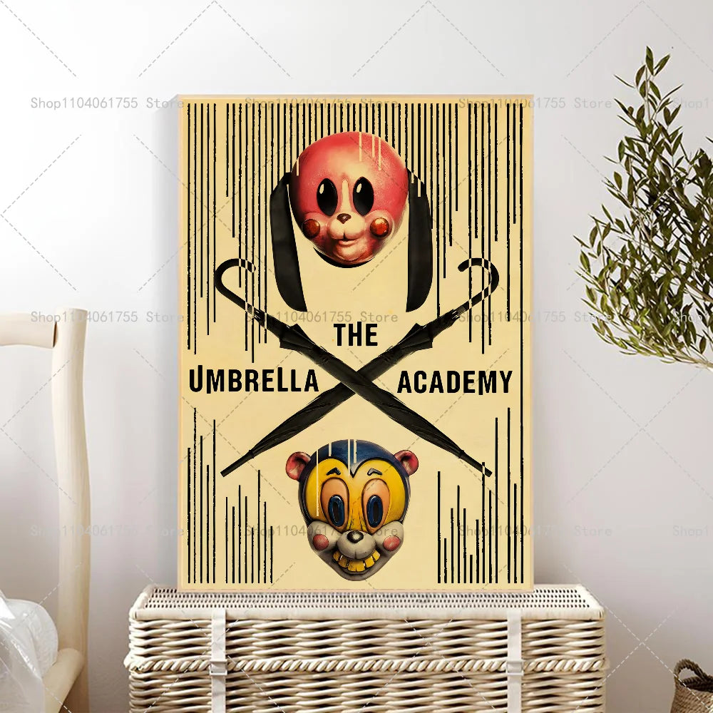 Vintage Umbrella Academy Wall Poster – Self-Adhesive Waterproof Wall Art Poster Axl z1 30x42cm No Frame