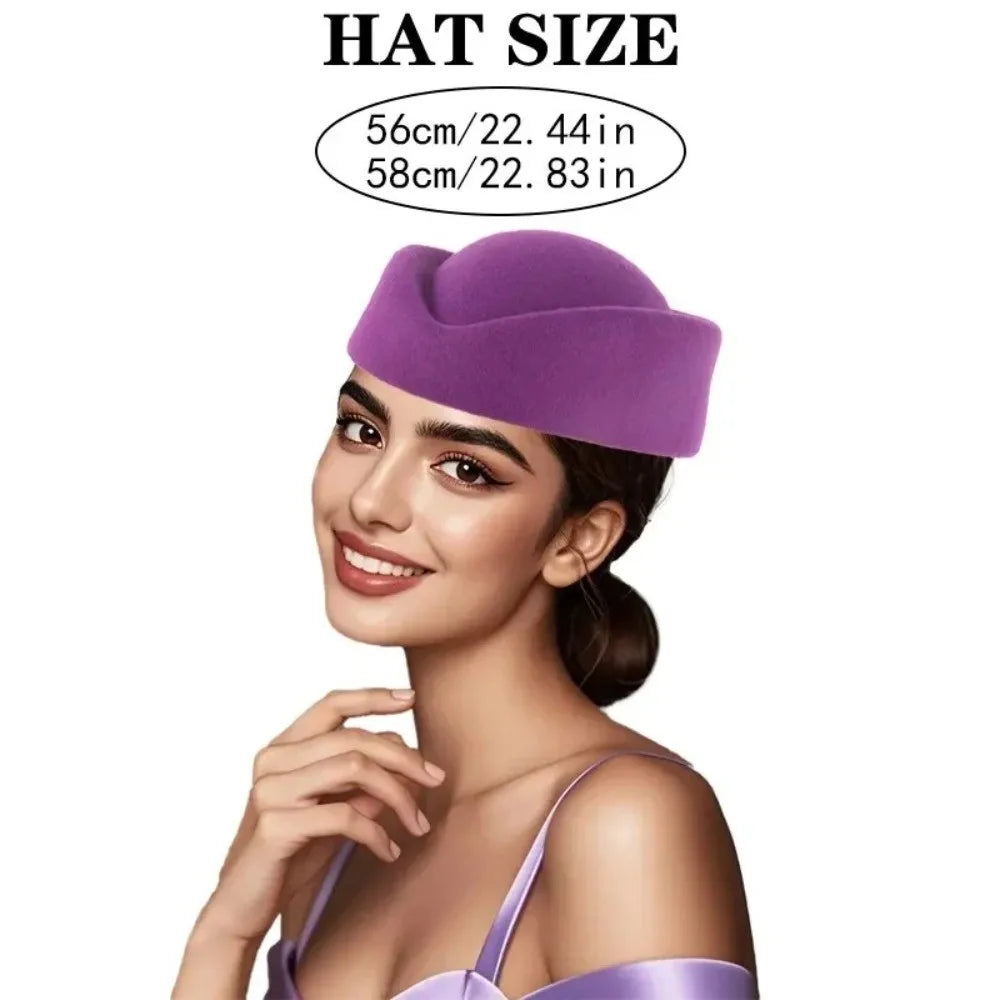 Women's Vintage Felt Beret Pillbox Fascinator Hat – All Seasons Vintage Felt Beret Axl