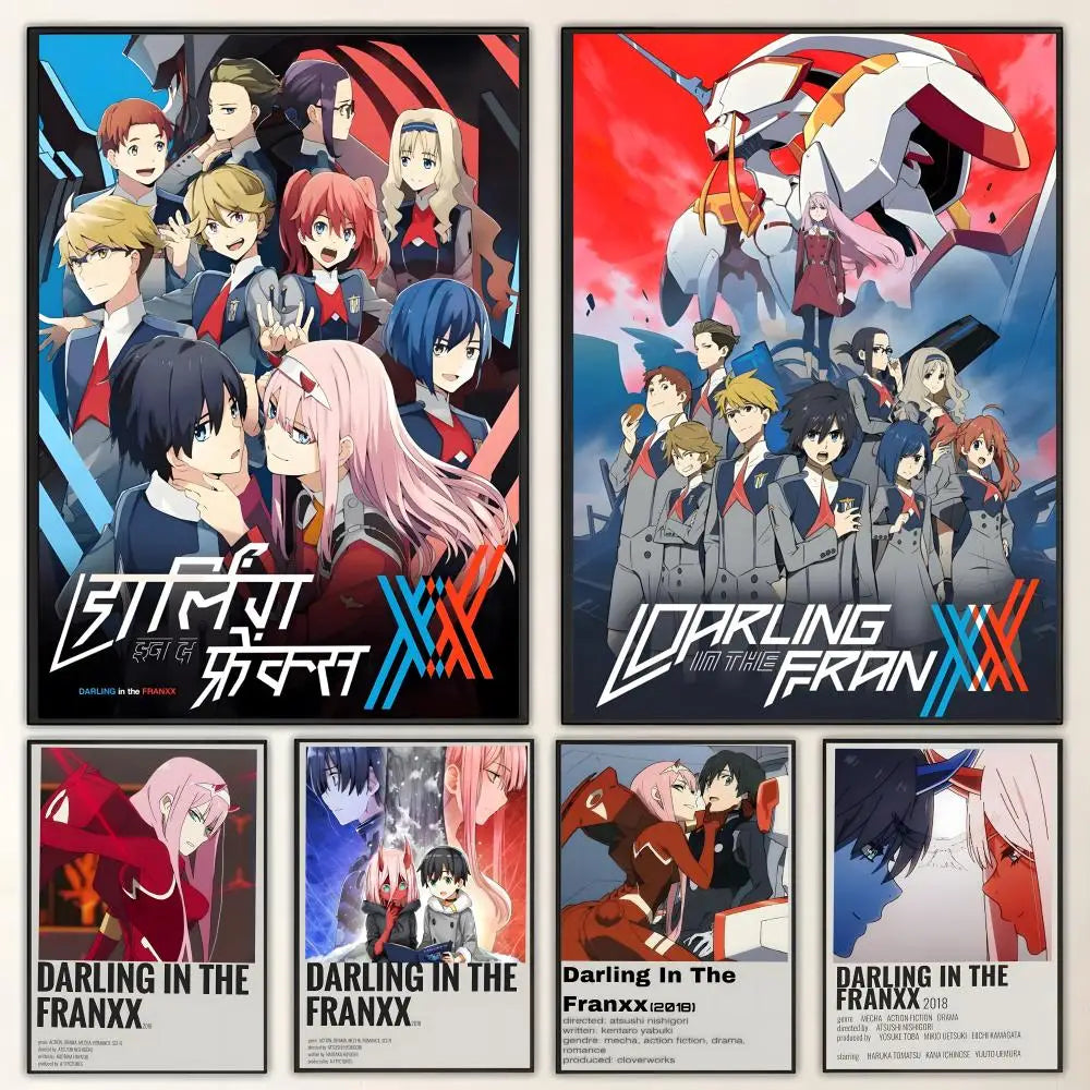 Darling in the Franxx Anime Poster HD Waterproof Wall Art Anime Wall Poster Axl