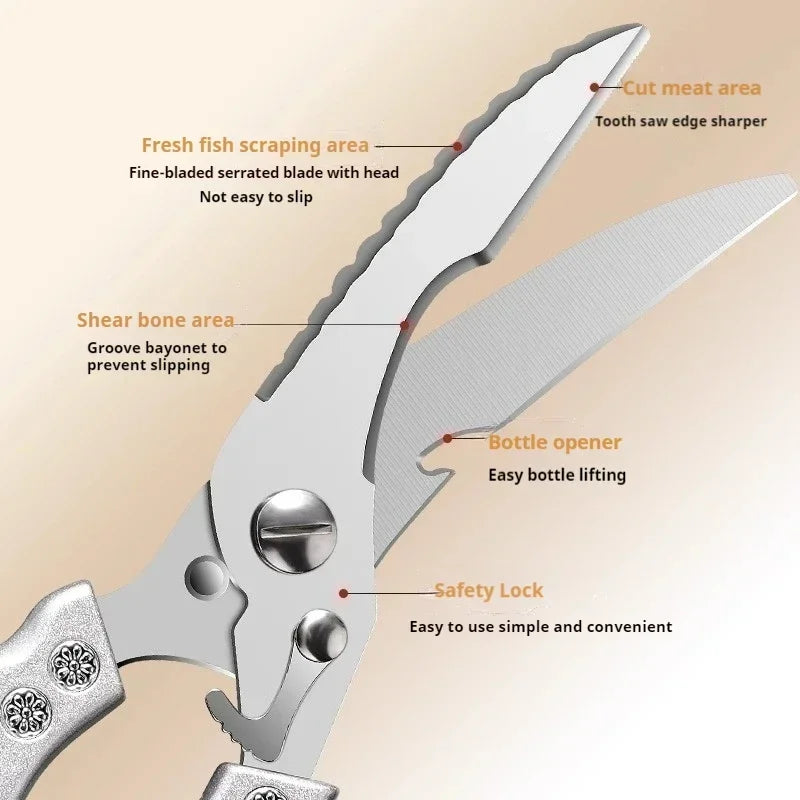 Black Titanium Kitchen Shears – Heavy Duty Bone Scissors Kitchen Shears Axl