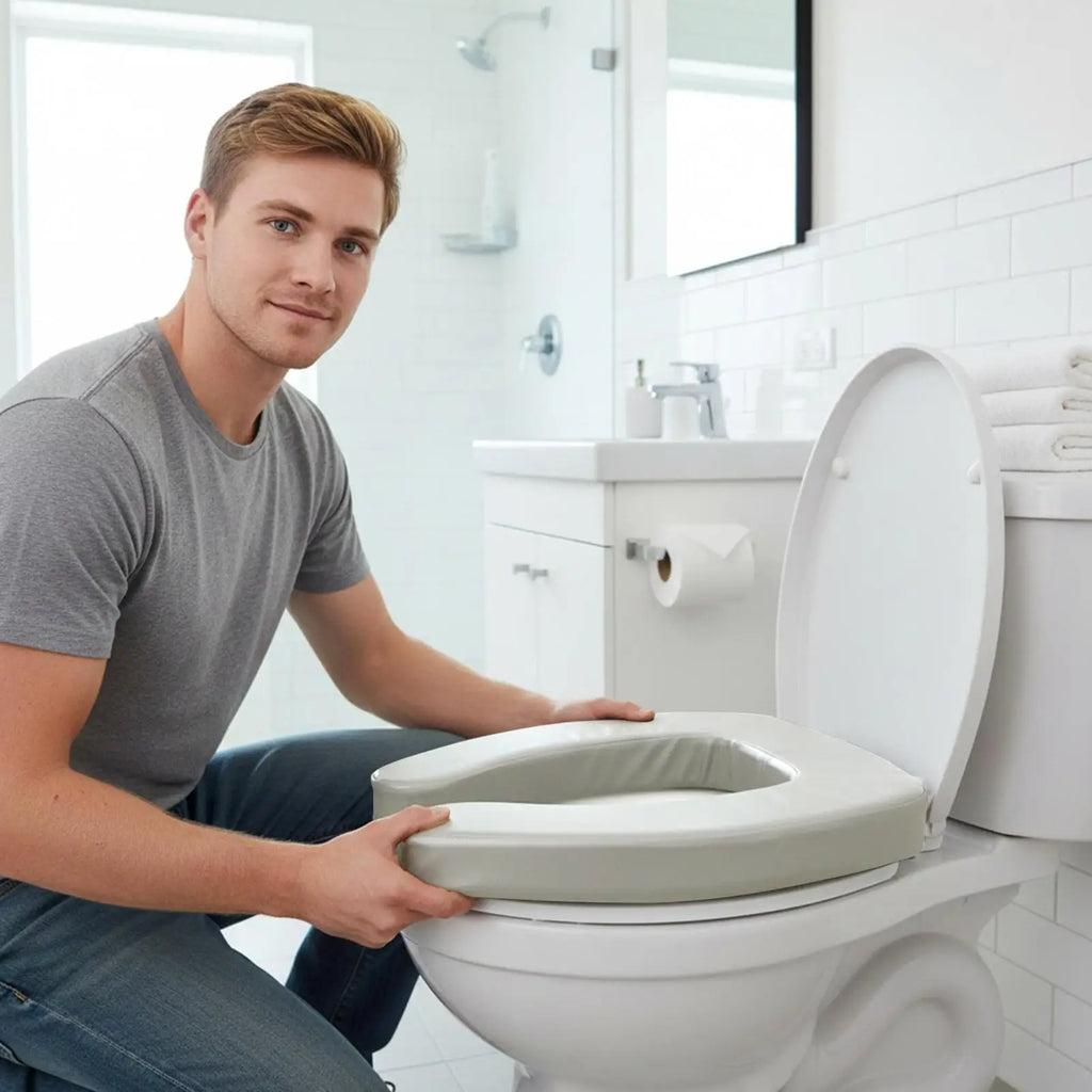 Ergonomic Padded Toilet Seat Riser – Non-Slip & Waterproof Toilet Seat Riser Axl