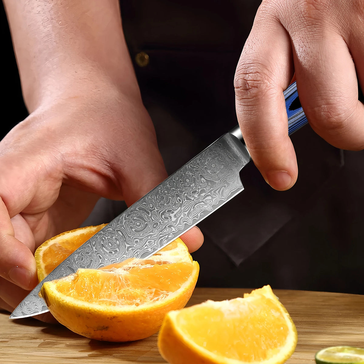 67-Layer Damascus Steel Paring Knife – Kitchen Utility Knife Damascus Kitchen Knife Axl