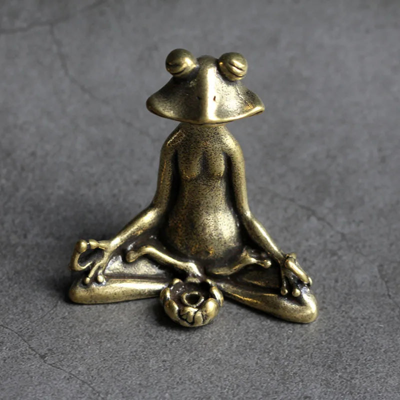 Zen Frog Bronze Statue – Incense Burner & Tea Pet Decor Bronze Figurine Axl