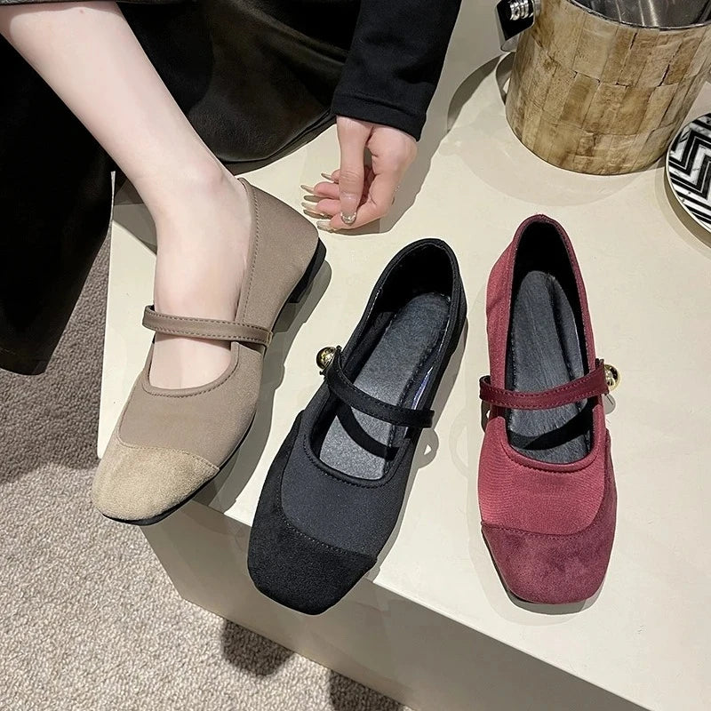 Women's Mary Jane Flats – Retro Buckle Strap Ballet Loafers Women's Flat Shoes Axl