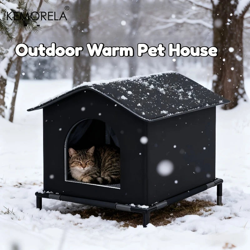 Foldable Outdoor Cat House with Stand – Four-Season Oxford Bed Outdoor Cat House Axl