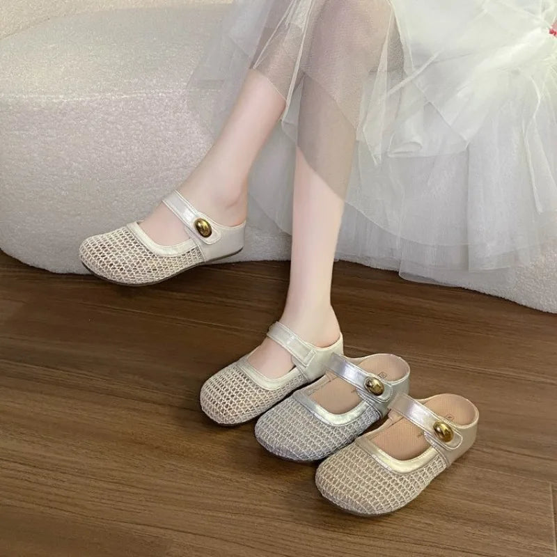 Women's Flat Ballet Mary Jane Shoes – Buckle Round Toe Ballet Flat Shoes Axl