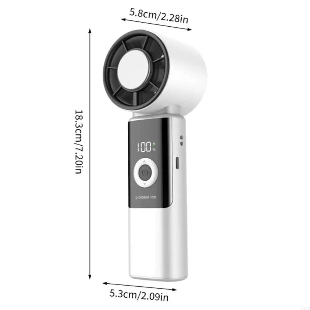 Portable Handheld Fan – 199 Speeds, Digital Display, USB-C Handheld Personal Fan Axl