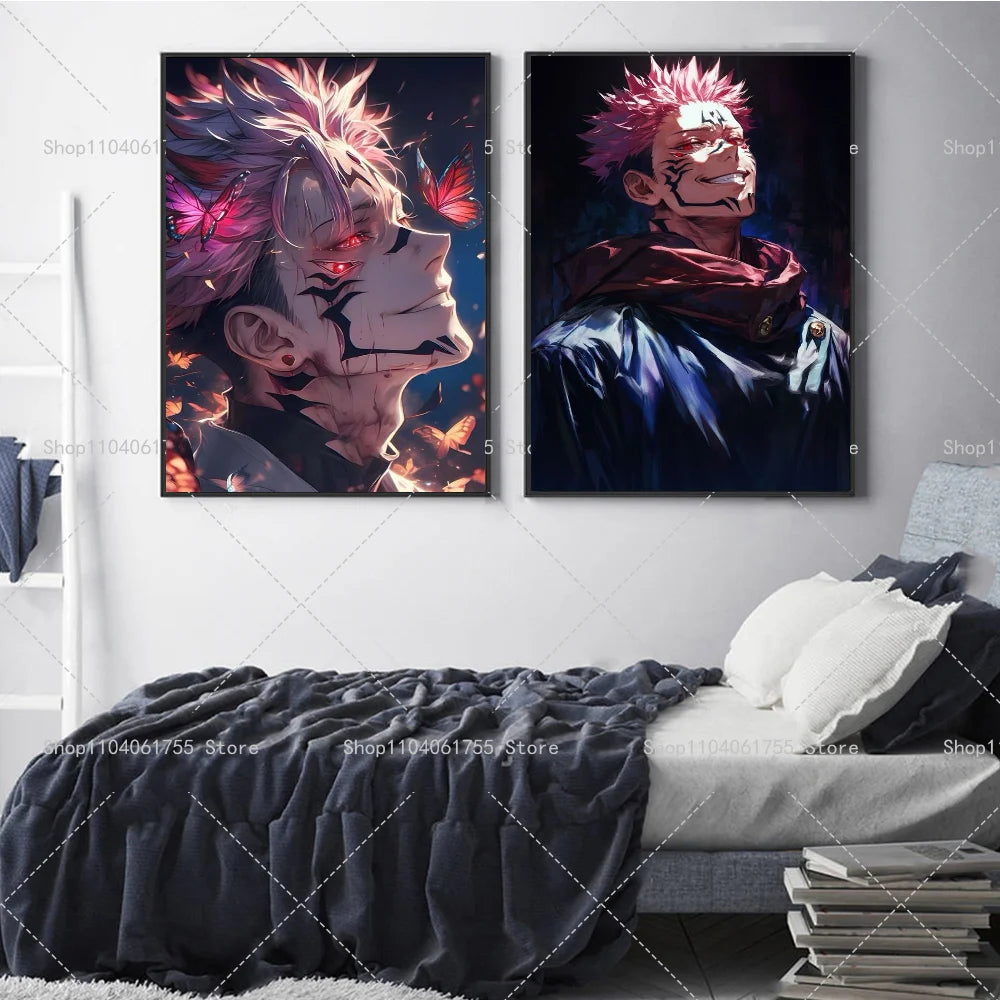 Jujutsu Kaisen Sukuna Anime Poster – Waterproof Wall Sticker Anime Wall Poster Axl