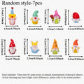 Floral Gnome Figurines 7/12pc – Resin Dwarf Garden & Home Decor Garden Gnome Figurines Axl Random style-7pcs