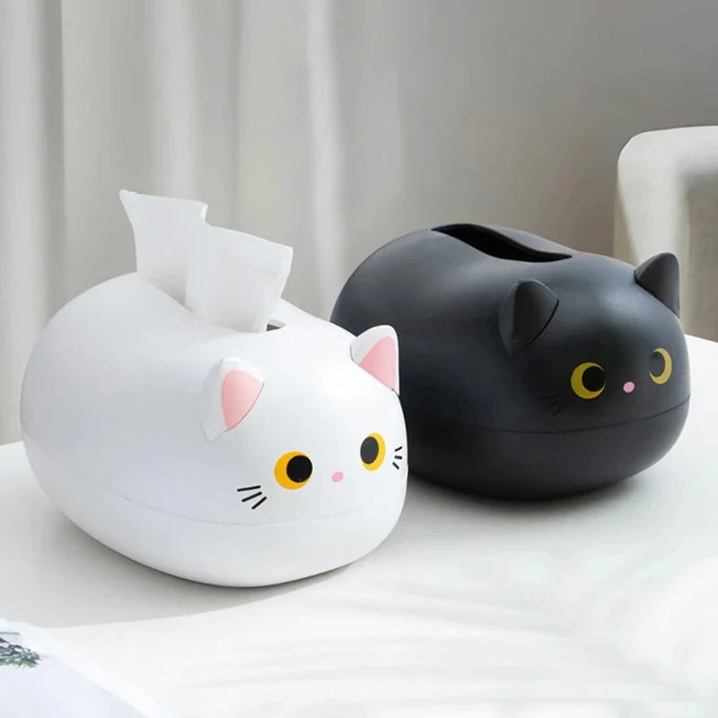 Cat Cartoon Tissue Box Cover with Toothpick Holder | Home Décor Tissue Box Cover Axl