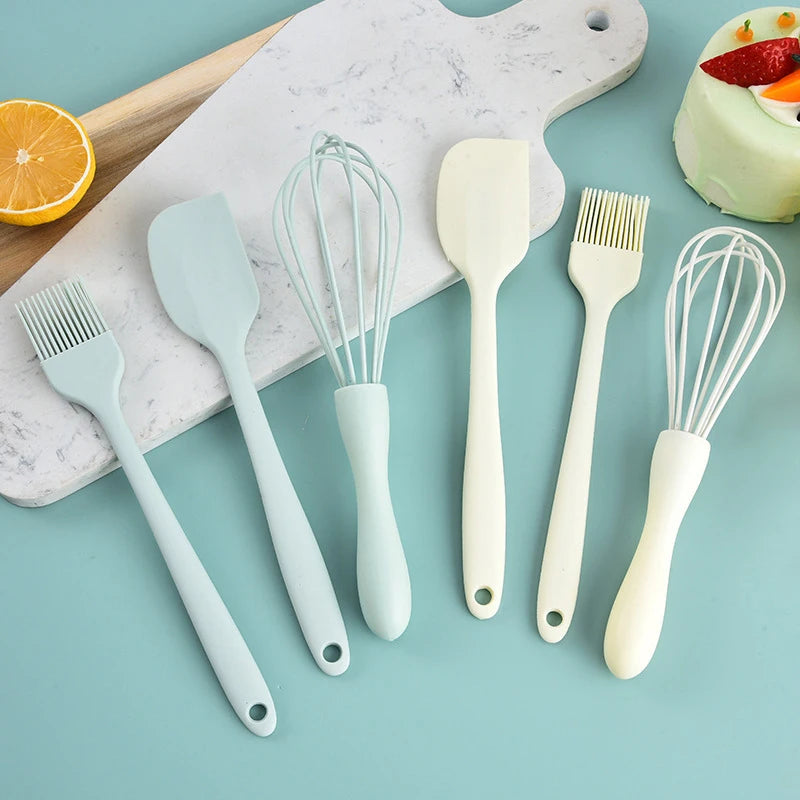 3-Piece Silicone Baking Set – Scraper, Whisk & Pastry Brush Silicone Baking Utensils Axl