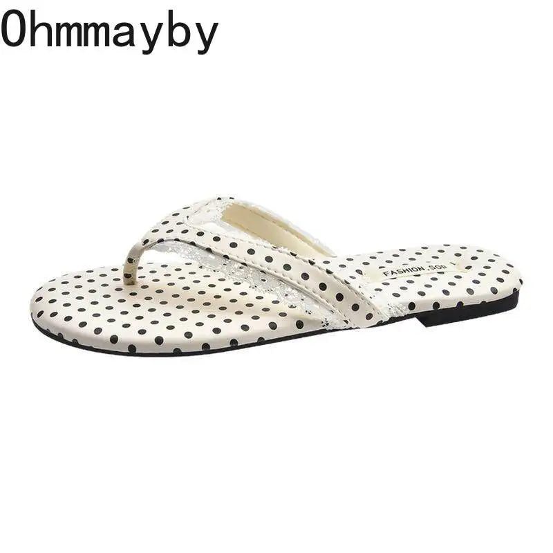 Women's Polka Dot Flip Flop Slides – Summer Beach Sandals Flip Flop Slides Axl