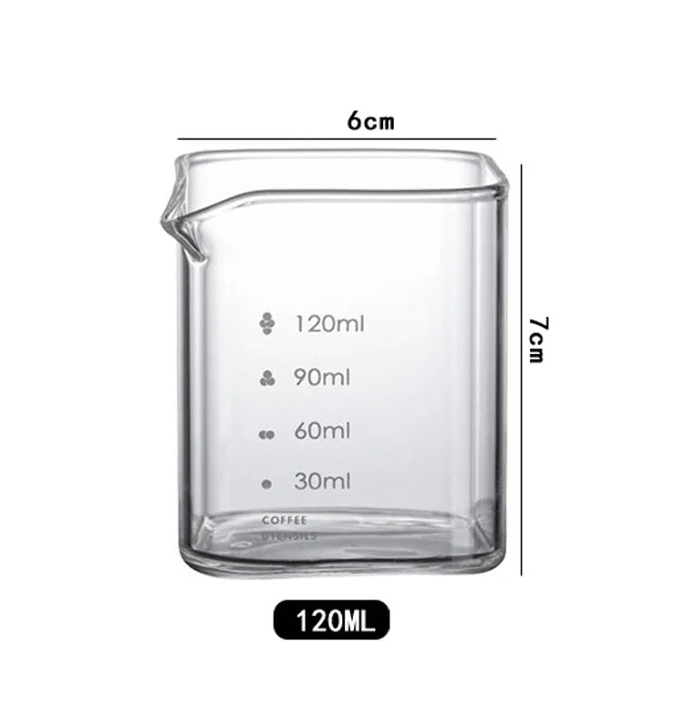 KEMORELA Glass Espresso Cup 90/120ml – Measuring Shot Glass Glass Measuring Cup Axl 120ml scale