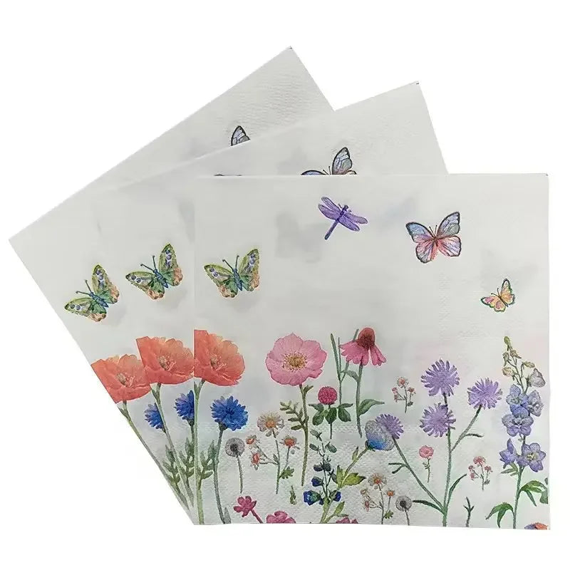 40 Festive 3-Ply Paper Napkins – 11.8" Holiday Tissues Disposable Paper Napkins Axl