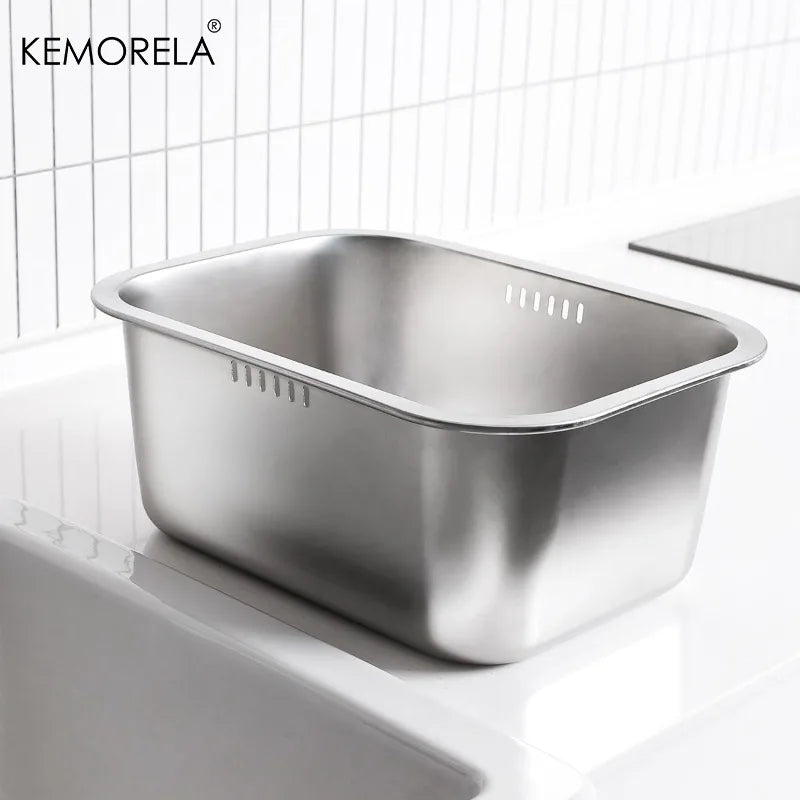 10L Stainless Steel Dishpan – Large Kitchen Wash Basin & Tub Kitchen Wash Basin Axl