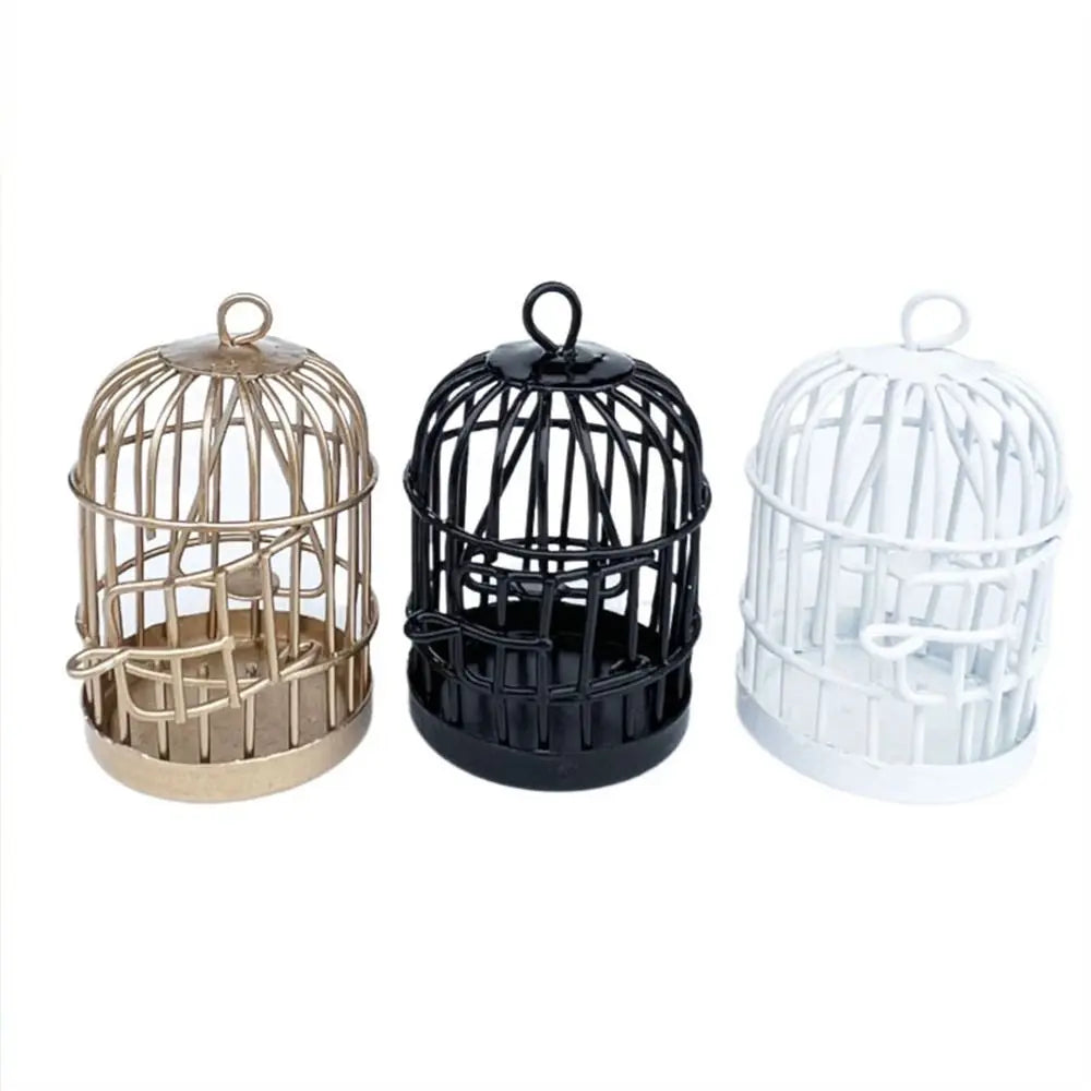 Miniature Metal Bird Cage Ornament – 1:12 Dollhouse Décor Dollhouse Ornament Axl