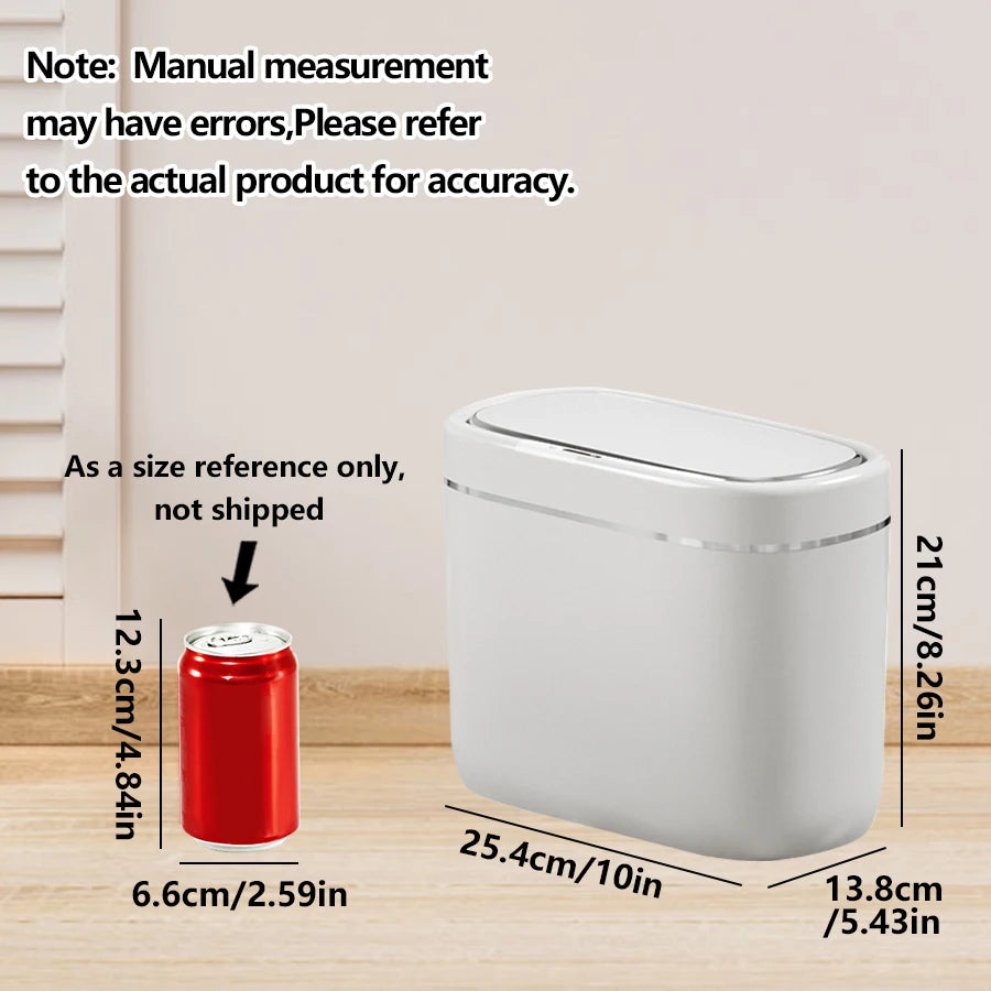 ONEKA Touchless Mini Desk Trash Can – Motion Sensor Lid Motion Sensor Trash Can Axl White-Size S